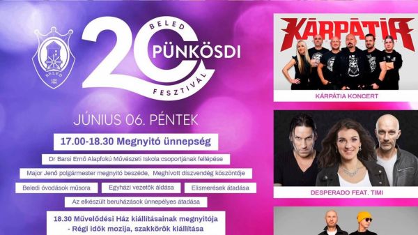 A hétvégén rendezik a 20. Beledi Pünkösdi Fesztivált